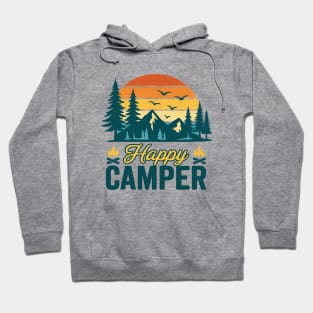 Happy Camper Retro Vintage Funny Matching Camping Crew Hoodie